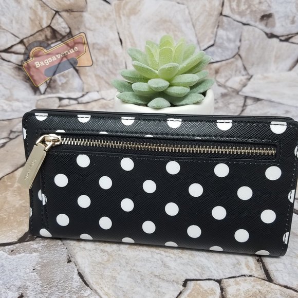 Minnie Mouse Black Backpack Polka Dot Large Bifold Wallet White Kate Spade main image 11